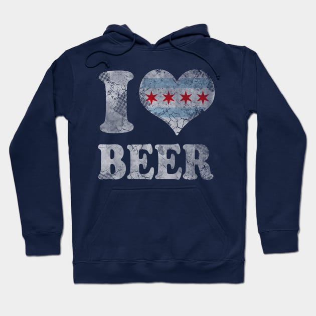 I Heart Flag of Chicago Beer Hoodie by E